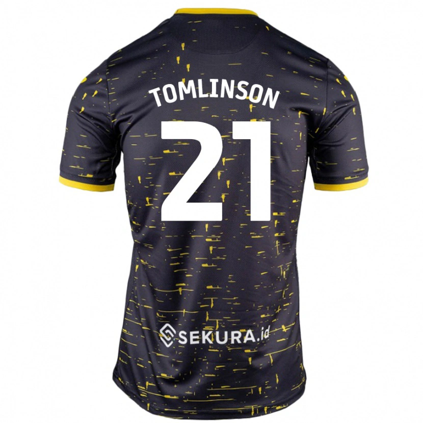 Danxen Enfant Maillot Lauren Tomlinson #21 Noir Jaune Tenues Extérieur 2024/25 T-Shirt