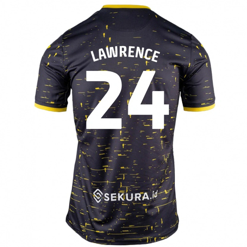 Danxen Enfant Maillot Rachel Lawrence #24 Noir Jaune Tenues Extérieur 2024/25 T-Shirt