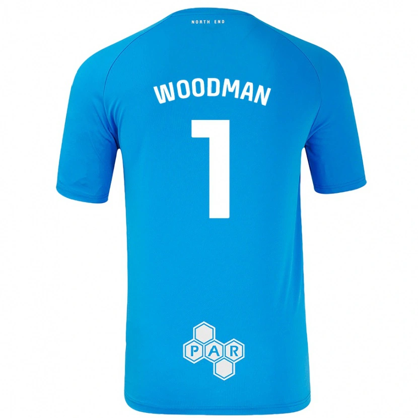 Danxen Enfant Maillot Freddie Woodman #1 Bleu Ciel Tenues Extérieur 2024/25 T-Shirt