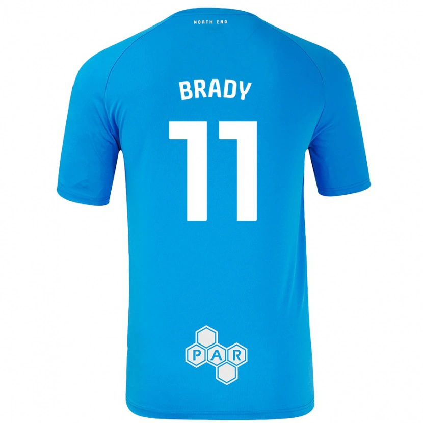 Danxen Enfant Maillot Robbie Brady #11 Bleu Ciel Tenues Extérieur 2024/25 T-Shirt