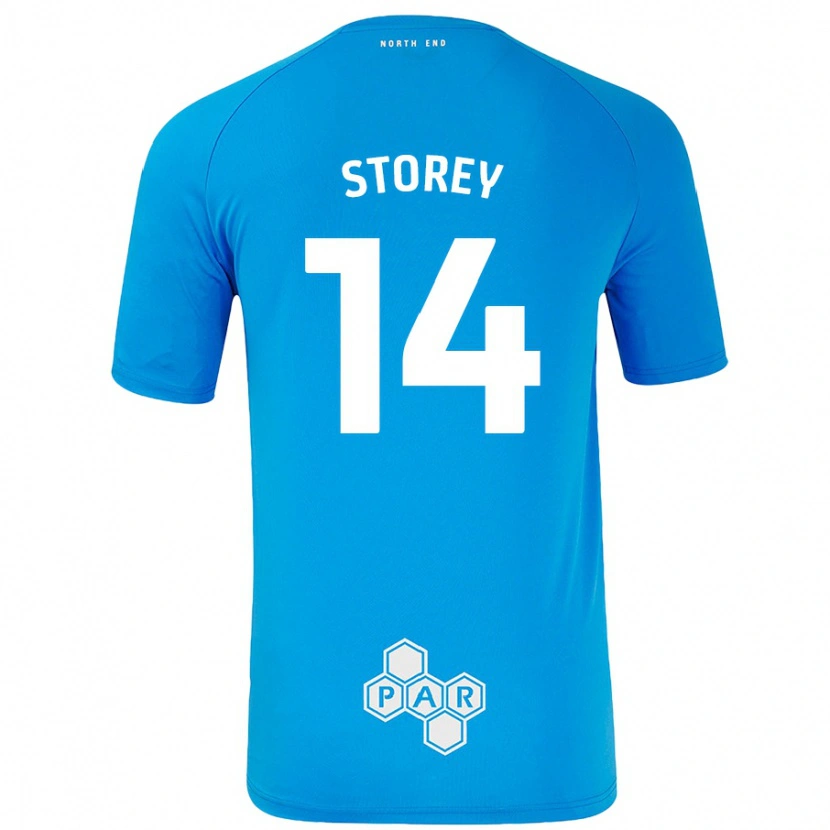 Danxen Enfant Maillot Jordan Storey #14 Bleu Ciel Tenues Extérieur 2024/25 T-Shirt