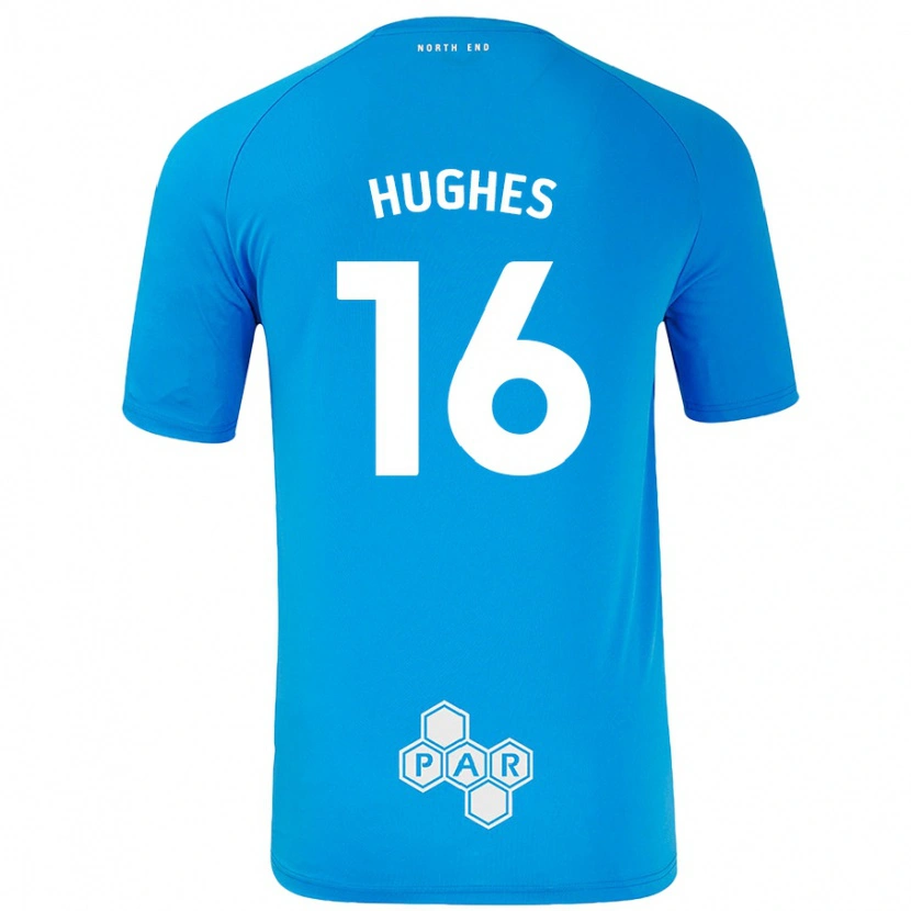 Danxen Enfant Maillot Andrew Hughes #16 Bleu Ciel Tenues Extérieur 2024/25 T-Shirt