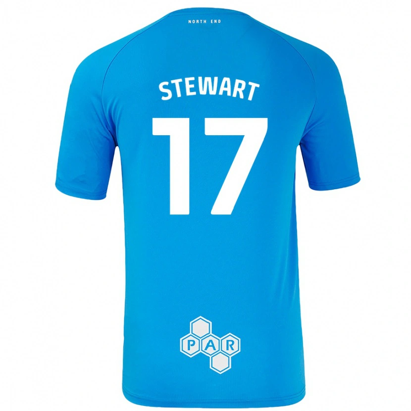 Danxen Enfant Maillot Layton Stewart #17 Bleu Ciel Tenues Extérieur 2024/25 T-Shirt