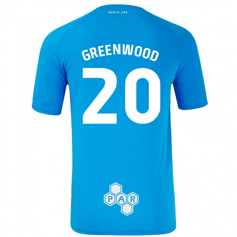 Danxen Enfant Maillot Sam Greenwood #20 Bleu Ciel Tenues Extérieur 2024/25 T-Shirt