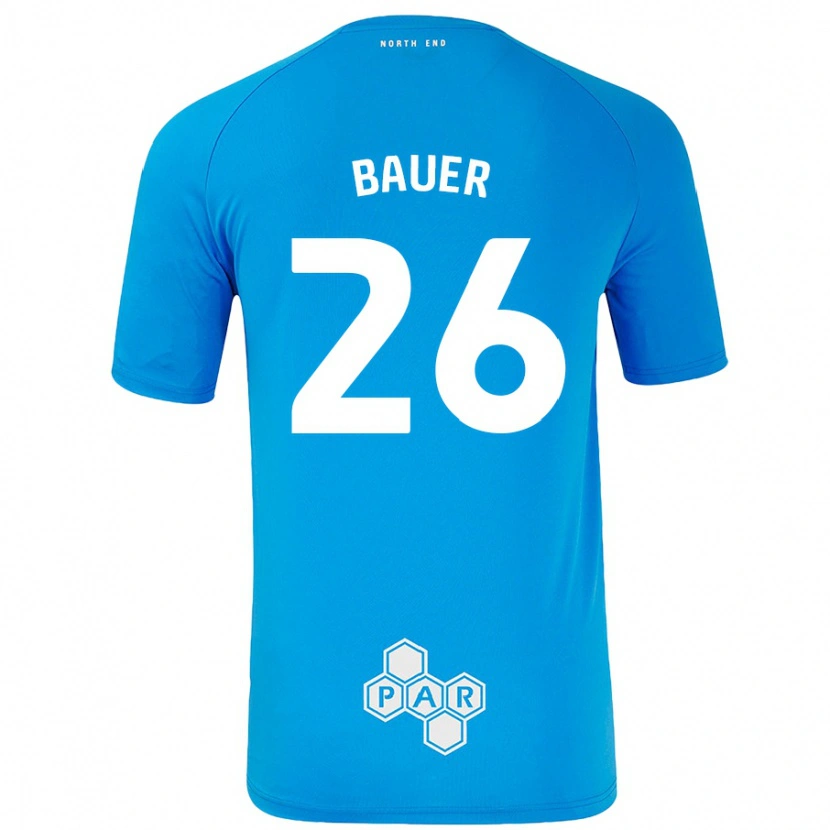 Danxen Enfant Maillot Patrick Bauer #26 Bleu Ciel Tenues Extérieur 2024/25 T-Shirt