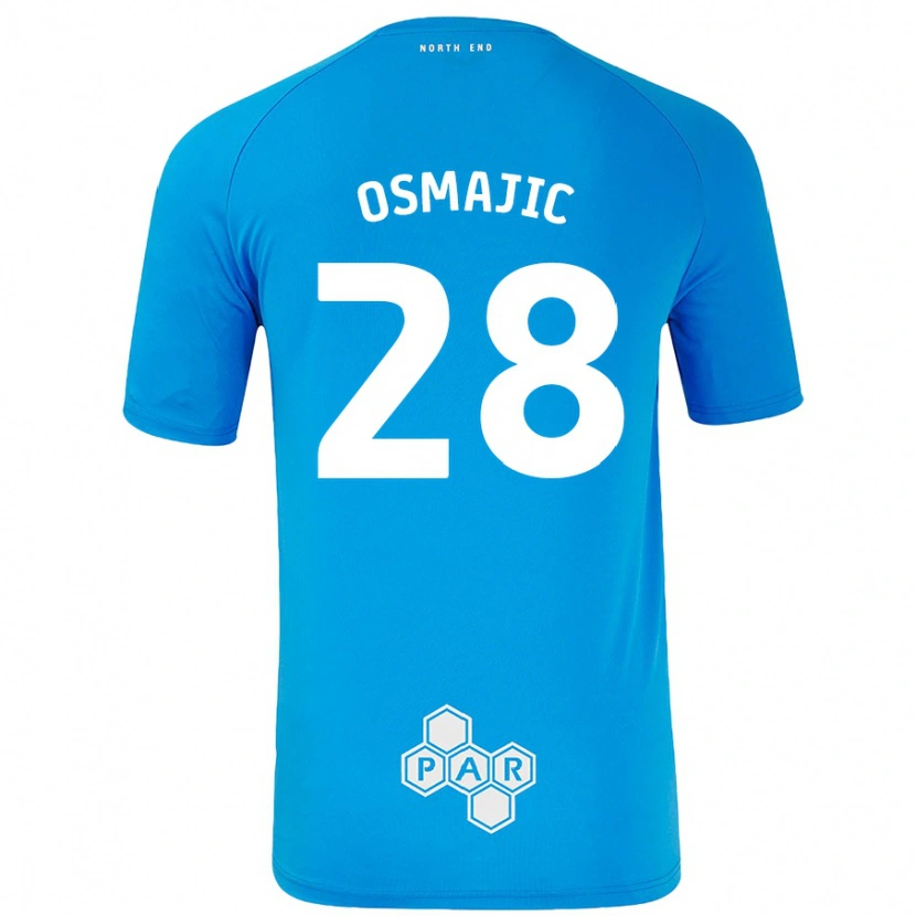 Danxen Enfant Maillot Milutin Osmajic #28 Bleu Ciel Tenues Extérieur 2024/25 T-Shirt