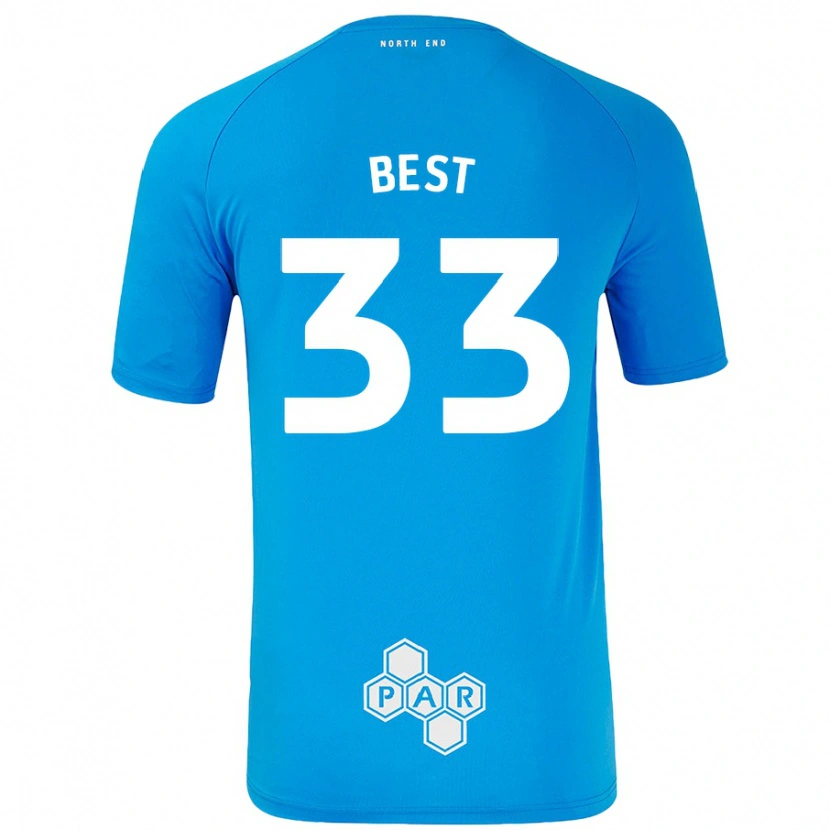 Danxen Enfant Maillot Kian Best #33 Bleu Ciel Tenues Extérieur 2024/25 T-Shirt