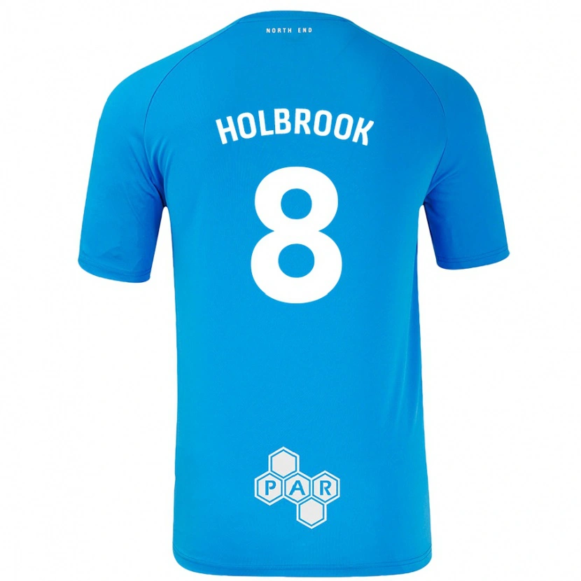 Danxen Enfant Maillot Jess Holbrook #8 Bleu Ciel Tenues Extérieur 2024/25 T-Shirt