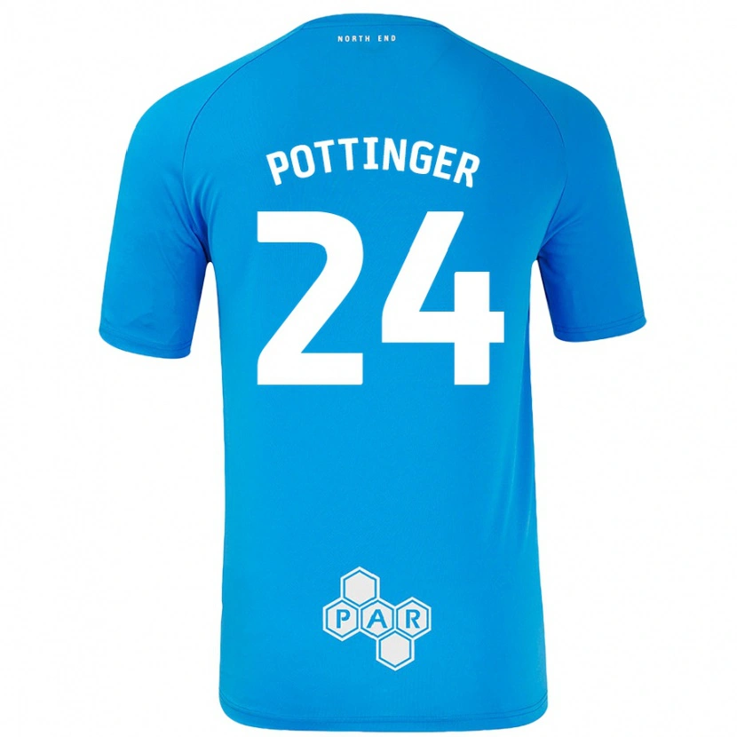 Danxen Enfant Maillot Kaya Pottinger #24 Bleu Ciel Tenues Extérieur 2024/25 T-Shirt