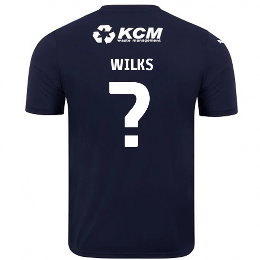 Danxen Enfant Maillot Mallik Wilks #0 Bleu Marine Tenues Extérieur 2024/25 T-Shirt