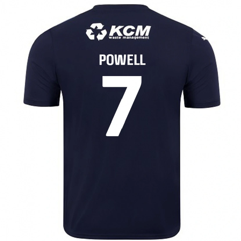 Danxen Enfant Maillot Joe Powell #7 Bleu Marine Tenues Extérieur 2024/25 T-Shirt