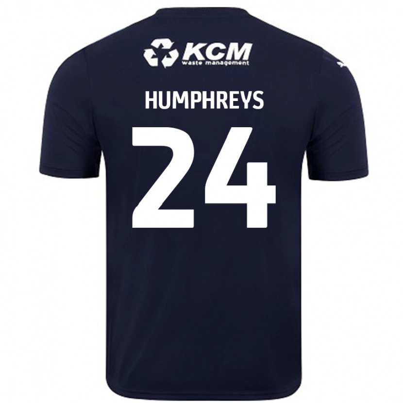 Danxen Enfant Maillot Cameron Humphreys #24 Bleu Marine Tenues Extérieur 2024/25 T-Shirt