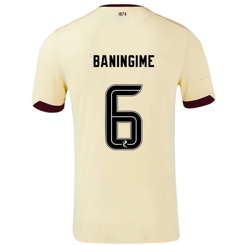 Danxen Enfant Maillot Beni Baningime #6 Crème Bordeaux Tenues Extérieur 2024/25 T-Shirt