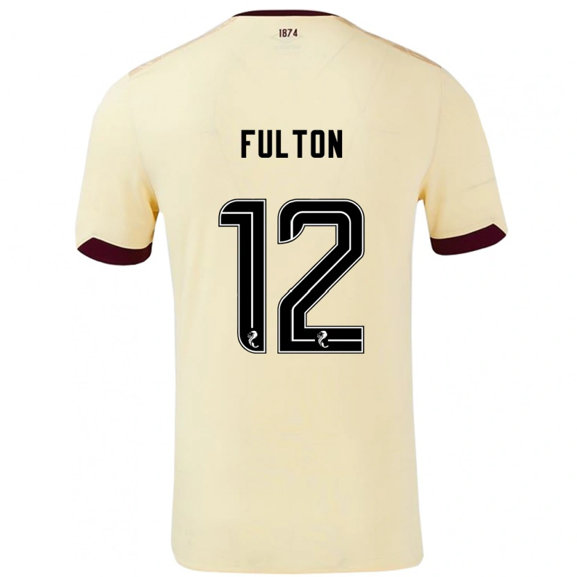 Danxen Enfant Maillot Ryan Fulton #12 Crème Bordeaux Tenues Extérieur 2024/25 T-Shirt