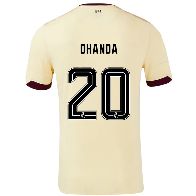 Danxen Enfant Maillot Yan Dhanda #20 Crème Bordeaux Tenues Extérieur 2024/25 T-Shirt