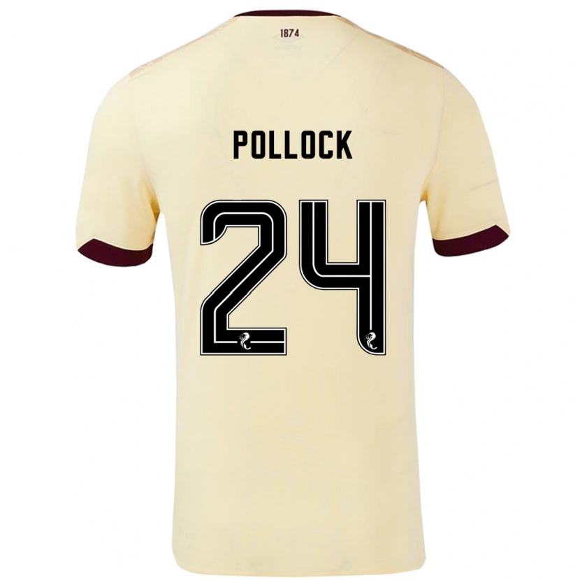 Danxen Enfant Maillot Finlay Pollock #24 Crème Bordeaux Tenues Extérieur 2024/25 T-Shirt