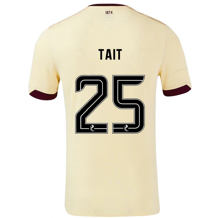 Danxen Enfant Maillot Macaulay Tait #25 Crème Bordeaux Tenues Extérieur 2024/25 T-Shirt