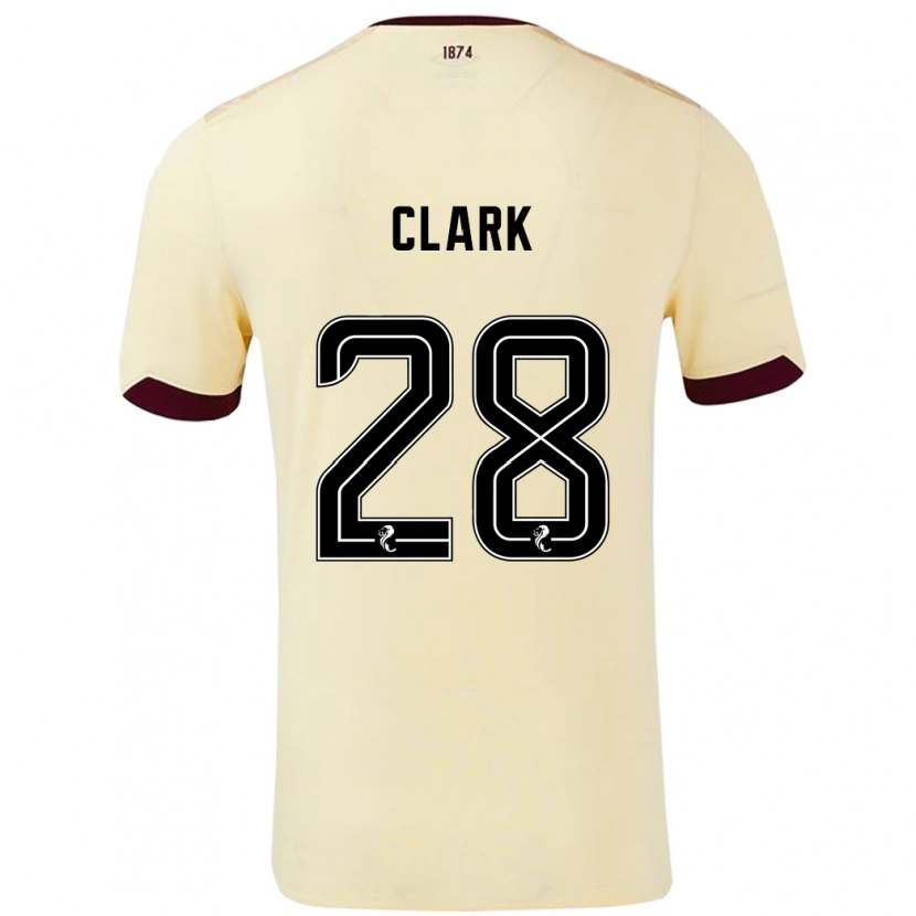 Danxen Enfant Maillot Zander Clark #28 Crème Bordeaux Tenues Extérieur 2024/25 T-Shirt