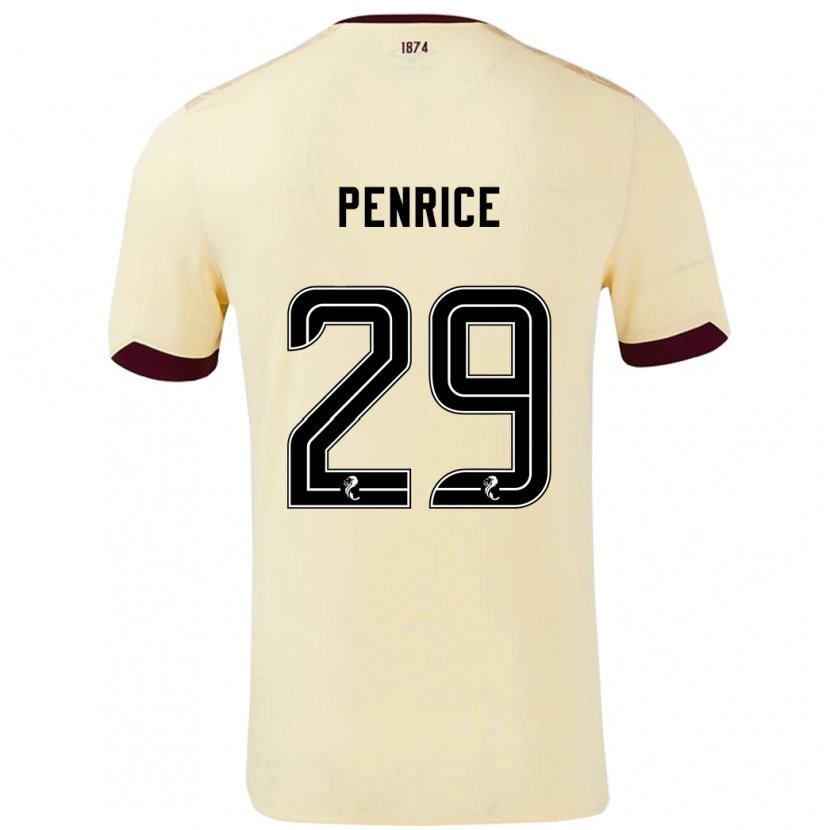 Danxen Enfant Maillot James Penrice #29 Crème Bordeaux Tenues Extérieur 2024/25 T-Shirt