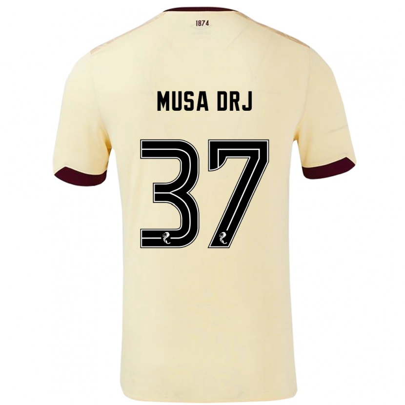 Danxen Enfant Maillot Musa Drammeh #37 Crème Bordeaux Tenues Extérieur 2024/25 T-Shirt