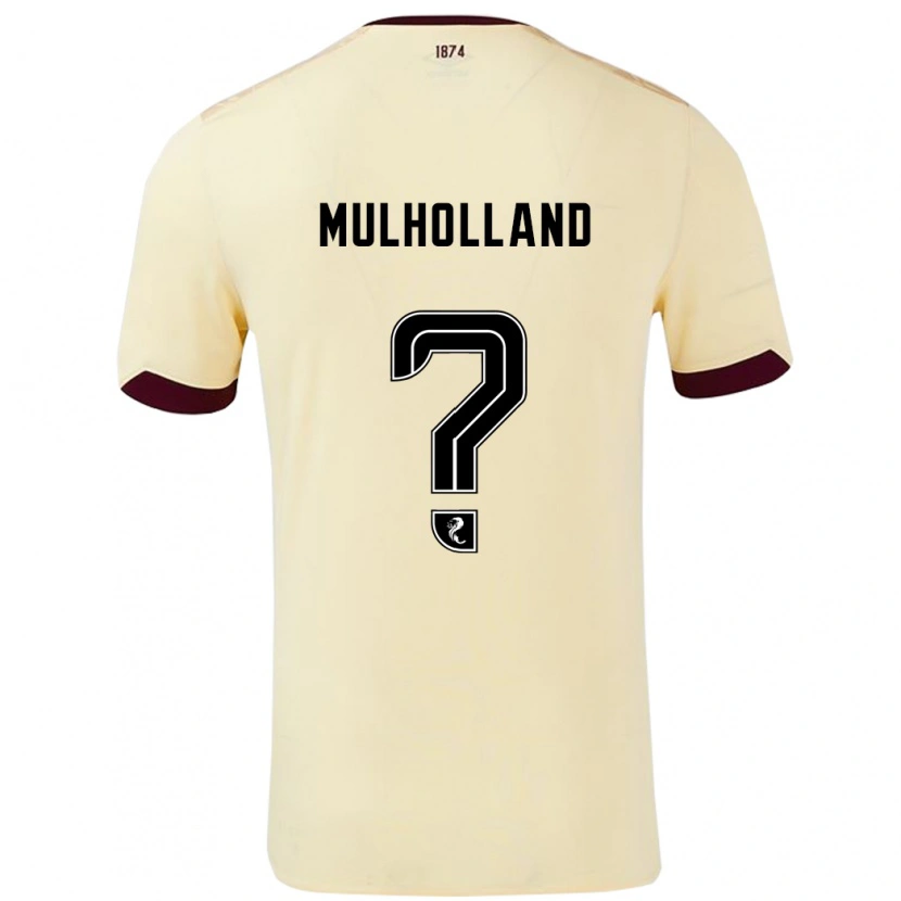 Danxen Enfant Maillot James Mulholland #0 Crème Bordeaux Tenues Extérieur 2024/25 T-Shirt