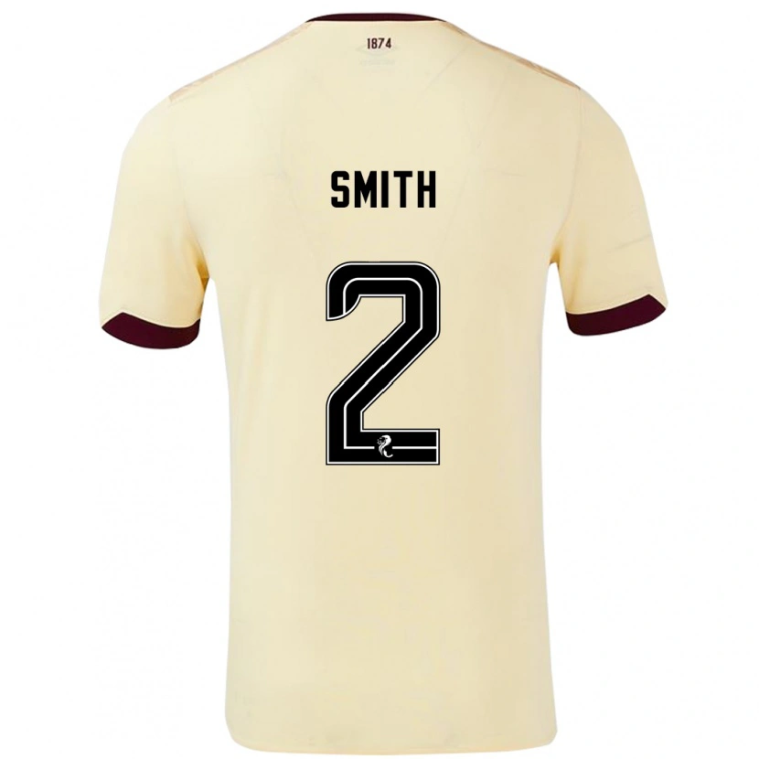 Danxen Enfant Maillot Lucas Smith #2 Crème Bordeaux Tenues Extérieur 2024/25 T-Shirt