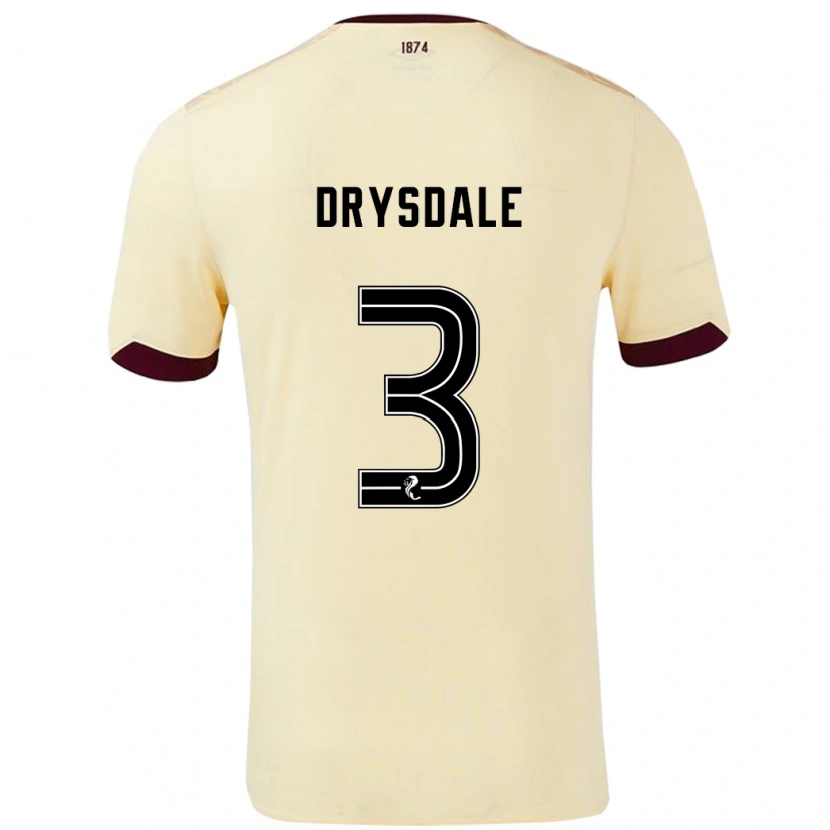 Danxen Enfant Maillot Ethan Drysdale #3 Crème Bordeaux Tenues Extérieur 2024/25 T-Shirt