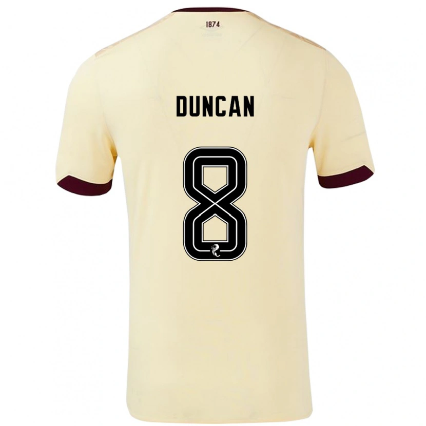 Danxen Enfant Maillot Ryan Duncan #8 Crème Bordeaux Tenues Extérieur 2024/25 T-Shirt