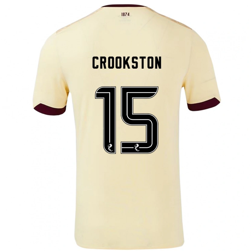 Danxen Enfant Maillot Gregor Crookston #15 Crème Bordeaux Tenues Extérieur 2024/25 T-Shirt