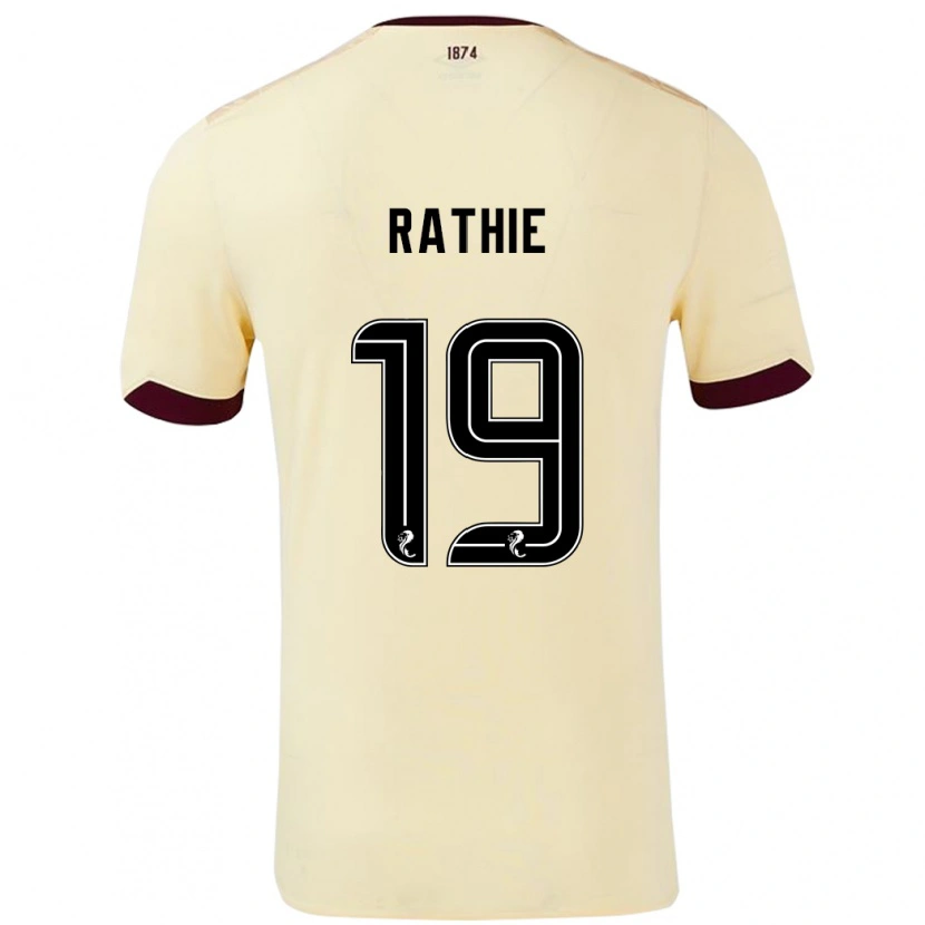 Danxen Enfant Maillot Luke Rathie #19 Crème Bordeaux Tenues Extérieur 2024/25 T-Shirt