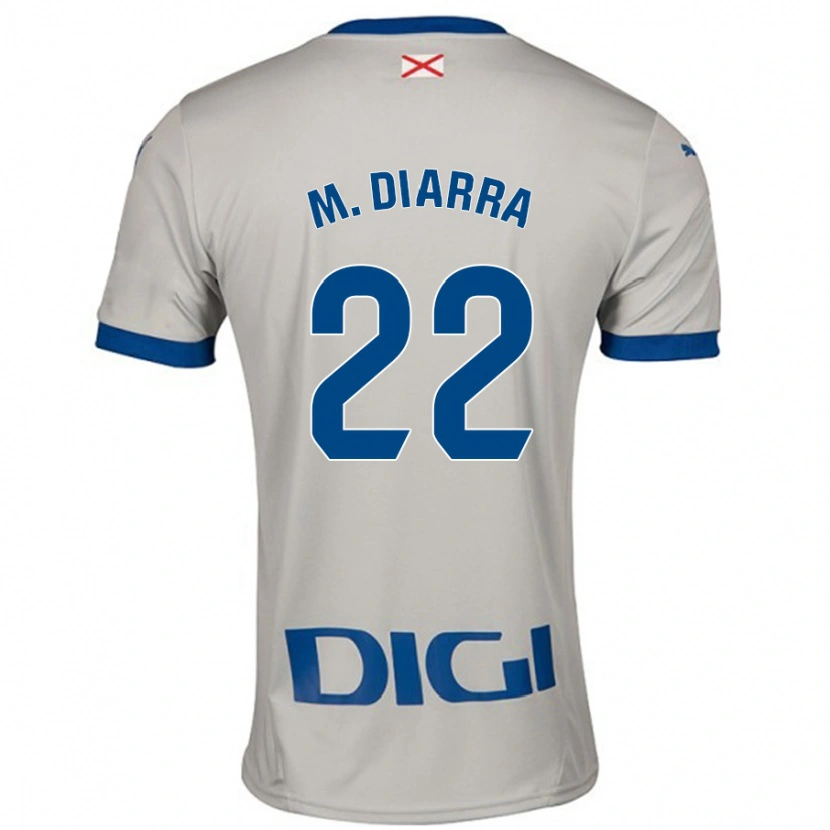 Danxen Enfant Maillot Moussa Diarra #22 Gris Clair Tenues Extérieur 2024/25 T-Shirt