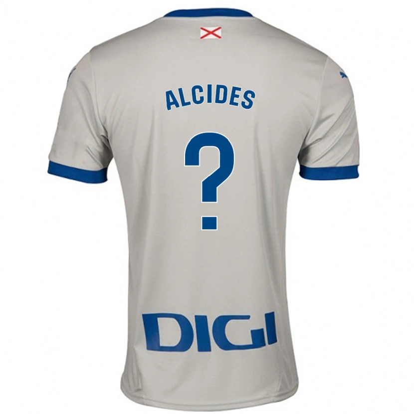 Danxen Enfant Maillot Diego Alcides #0 Gris Clair Tenues Extérieur 2024/25 T-Shirt