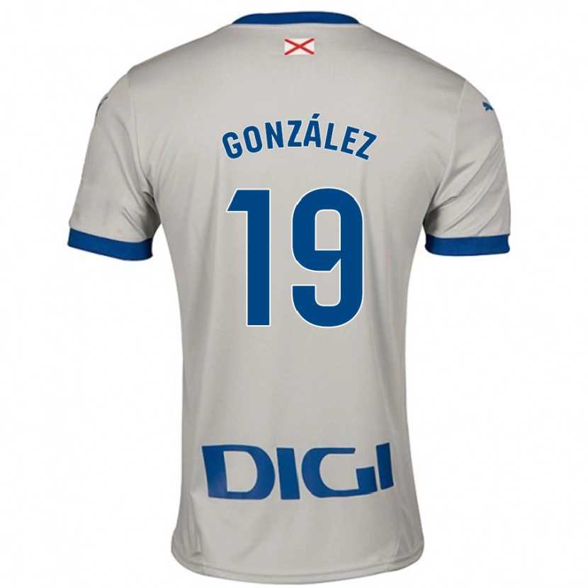 Danxen Enfant Maillot Aimar González #19 Gris Clair Tenues Extérieur 2024/25 T-Shirt