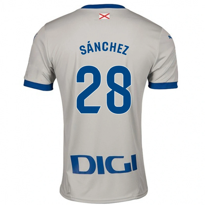 Danxen Enfant Maillot Ander Sánchez #28 Gris Clair Tenues Extérieur 2024/25 T-Shirt