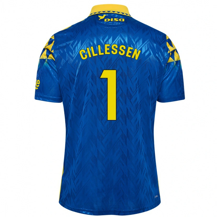 Danxen Enfant Maillot Jasper Cillessen #1 Bleu Jaune Tenues Extérieur 2024/25 T-Shirt