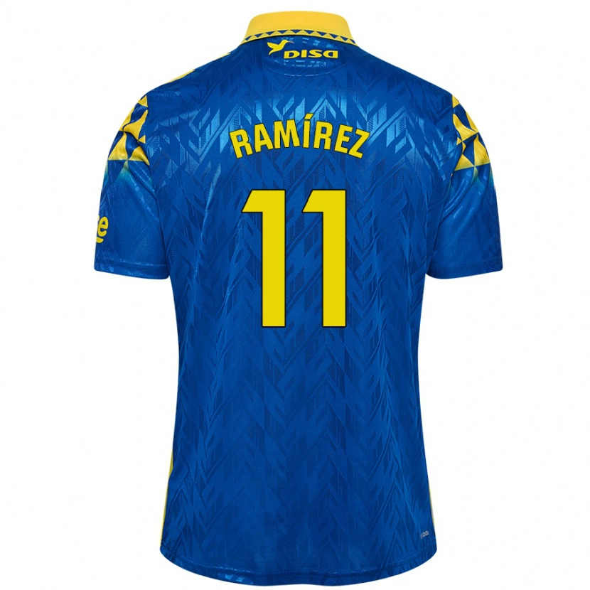 Danxen Enfant Maillot Benito Ramírez #11 Bleu Jaune Tenues Extérieur 2024/25 T-Shirt