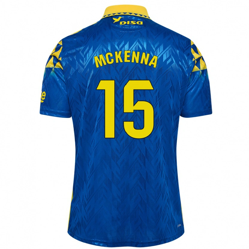 Danxen Enfant Maillot Scott Mckenna #15 Bleu Jaune Tenues Extérieur 2024/25 T-Shirt