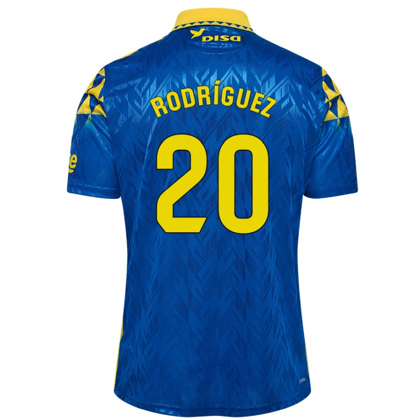 Danxen Enfant Maillot Kirian Rodríguez #20 Bleu Jaune Tenues Extérieur 2024/25 T-Shirt