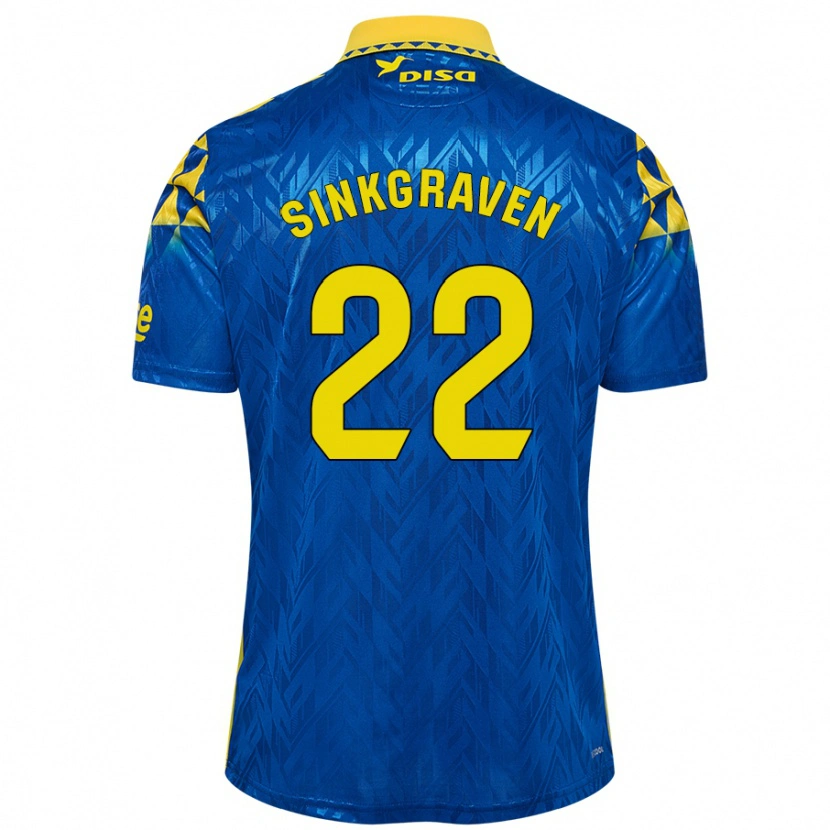 Danxen Enfant Maillot Daley Sinkgraven #22 Bleu Jaune Tenues Extérieur 2024/25 T-Shirt