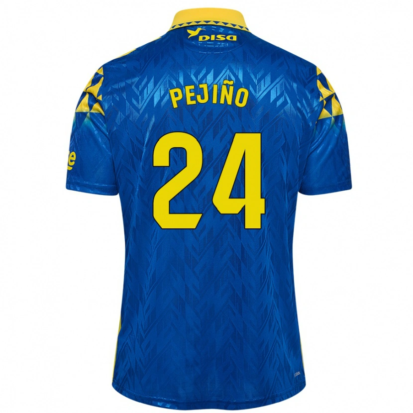 Danxen Enfant Maillot Pejiño #24 Bleu Jaune Tenues Extérieur 2024/25 T-Shirt