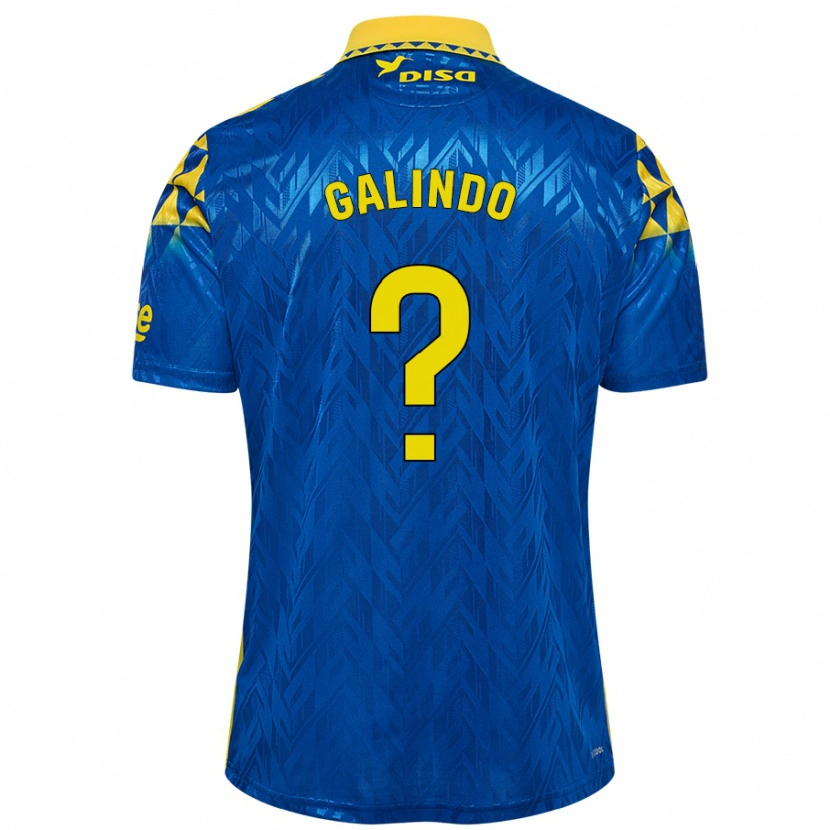 Danxen Enfant Maillot Cristian Galindo #0 Bleu Jaune Tenues Extérieur 2024/25 T-Shirt