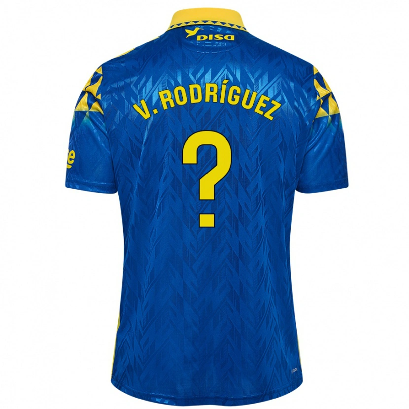 Danxen Enfant Maillot Carlos Vicente Rodríguez #0 Bleu Jaune Tenues Extérieur 2024/25 T-Shirt