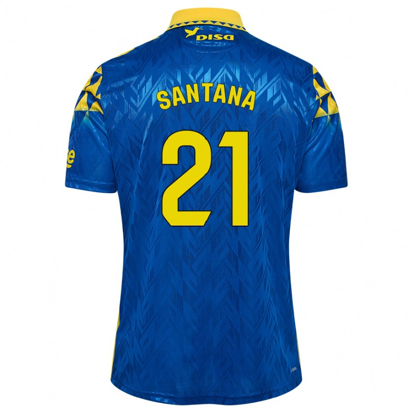 Danxen Enfant Maillot Yadam Santana #21 Bleu Jaune Tenues Extérieur 2024/25 T-Shirt