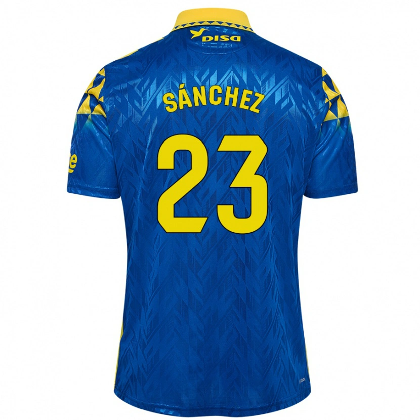 Danxen Enfant Maillot Omar Sánchez #23 Bleu Jaune Tenues Extérieur 2024/25 T-Shirt