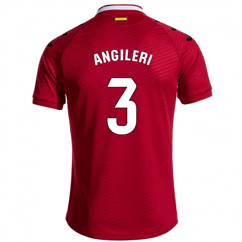 Danxen Enfant Maillot Fabrizio Angileri #3 Rouge Foncé Tenues Extérieur 2024/25 T-Shirt