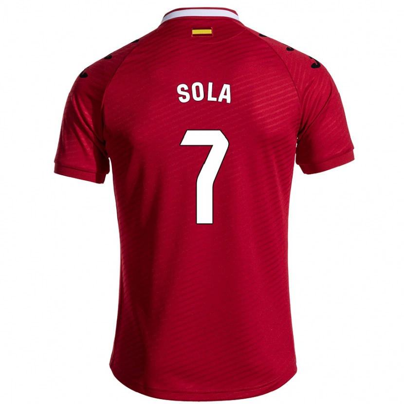 Danxen Enfant Maillot Álex Sola #7 Rouge Foncé Tenues Extérieur 2024/25 T-Shirt