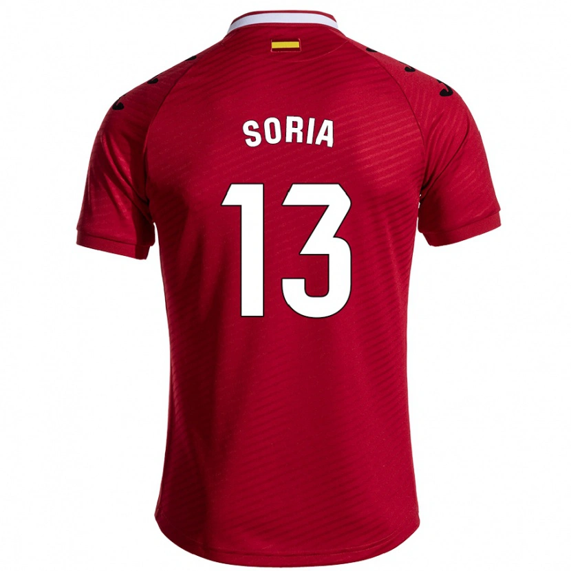 Danxen Enfant Maillot David Soria #13 Rouge Foncé Tenues Extérieur 2024/25 T-Shirt