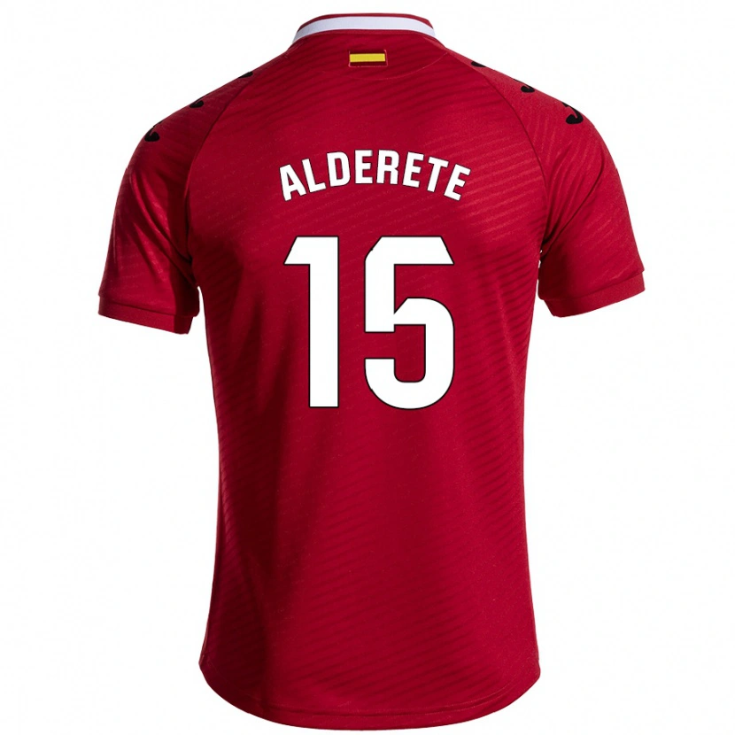 Danxen Enfant Maillot Omar Alderete #15 Rouge Foncé Tenues Extérieur 2024/25 T-Shirt