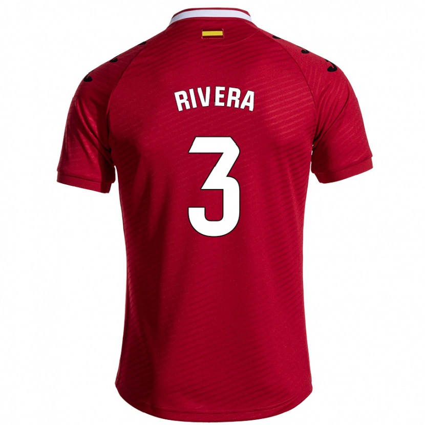 Danxen Enfant Maillot Gorka Rivera #3 Rouge Foncé Tenues Extérieur 2024/25 T-Shirt