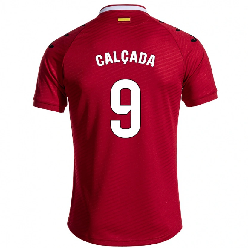 Danxen Enfant Maillot Gonzalo Calçada #9 Rouge Foncé Tenues Extérieur 2024/25 T-Shirt